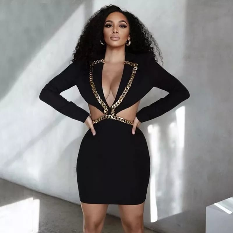 فستان بأكمام طويلة قصير - صورة 1