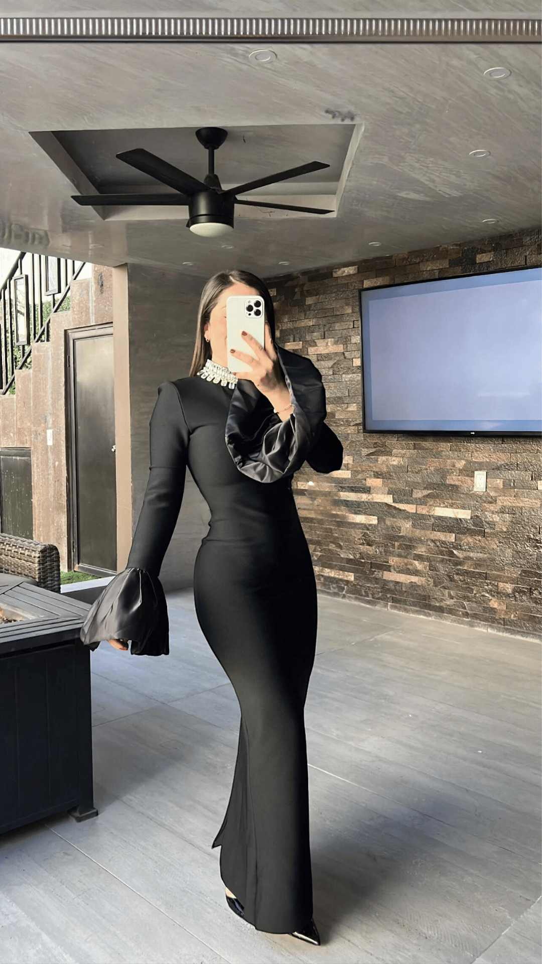 فستان بأكمام طويلة مشد طويل - صورة 1