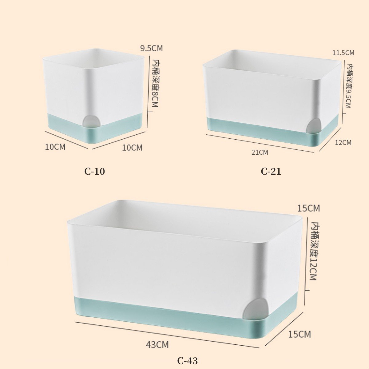 مركن ذاتي الري ملون C21-CD,22*13*12 CM - صورة 9