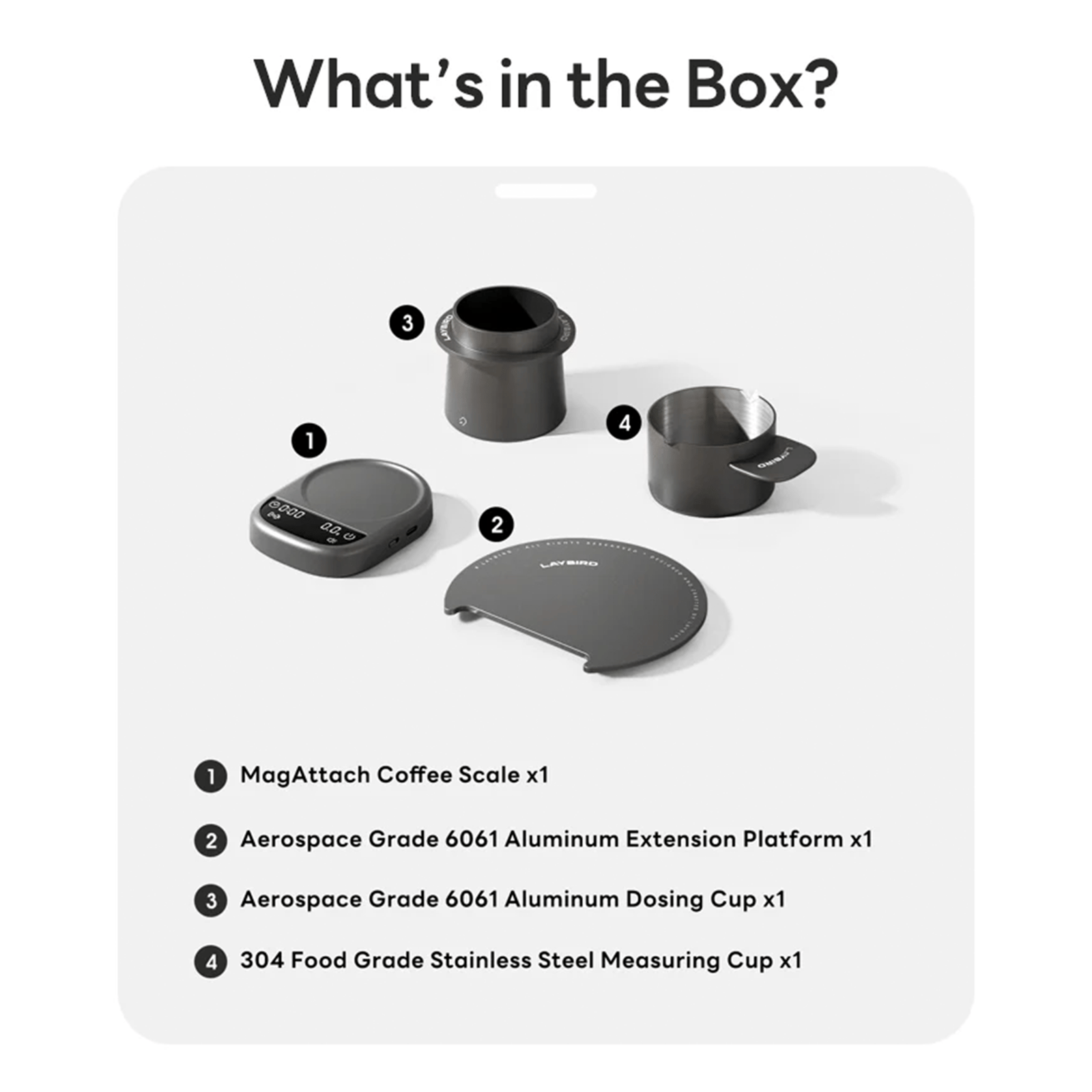 LAYBIRD MagAttach Coffee Scale ميزان قهوة رقمي من ليبيرد - صورة 4