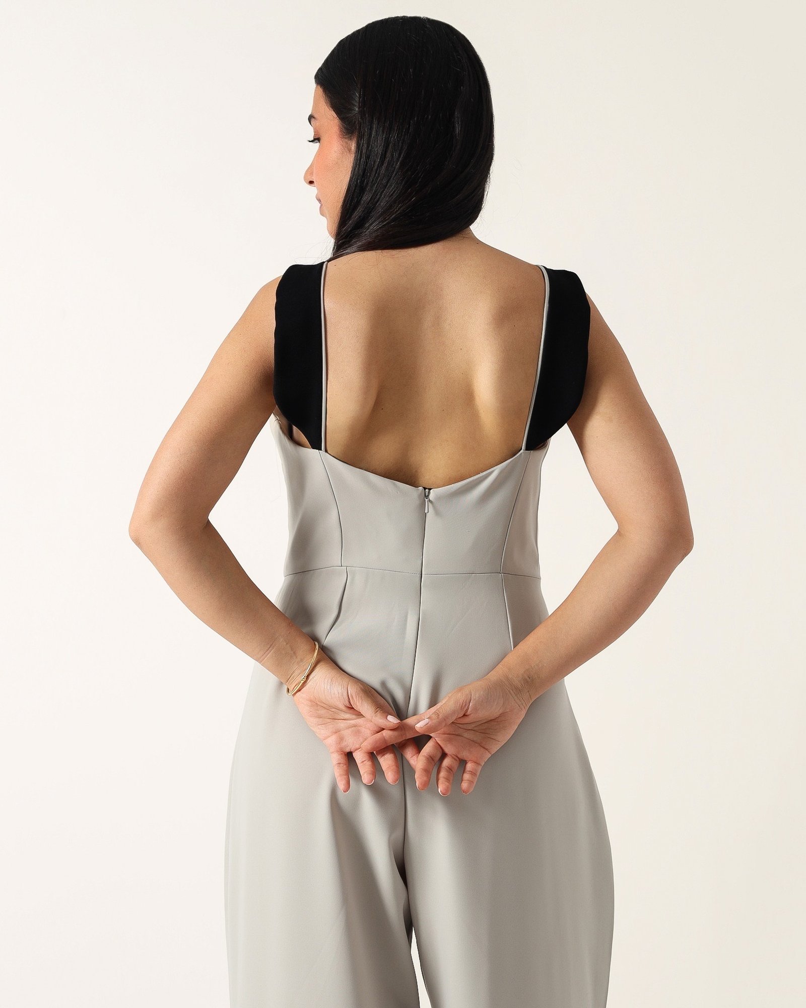 Greige & Black Jumpsuit - صورة 4