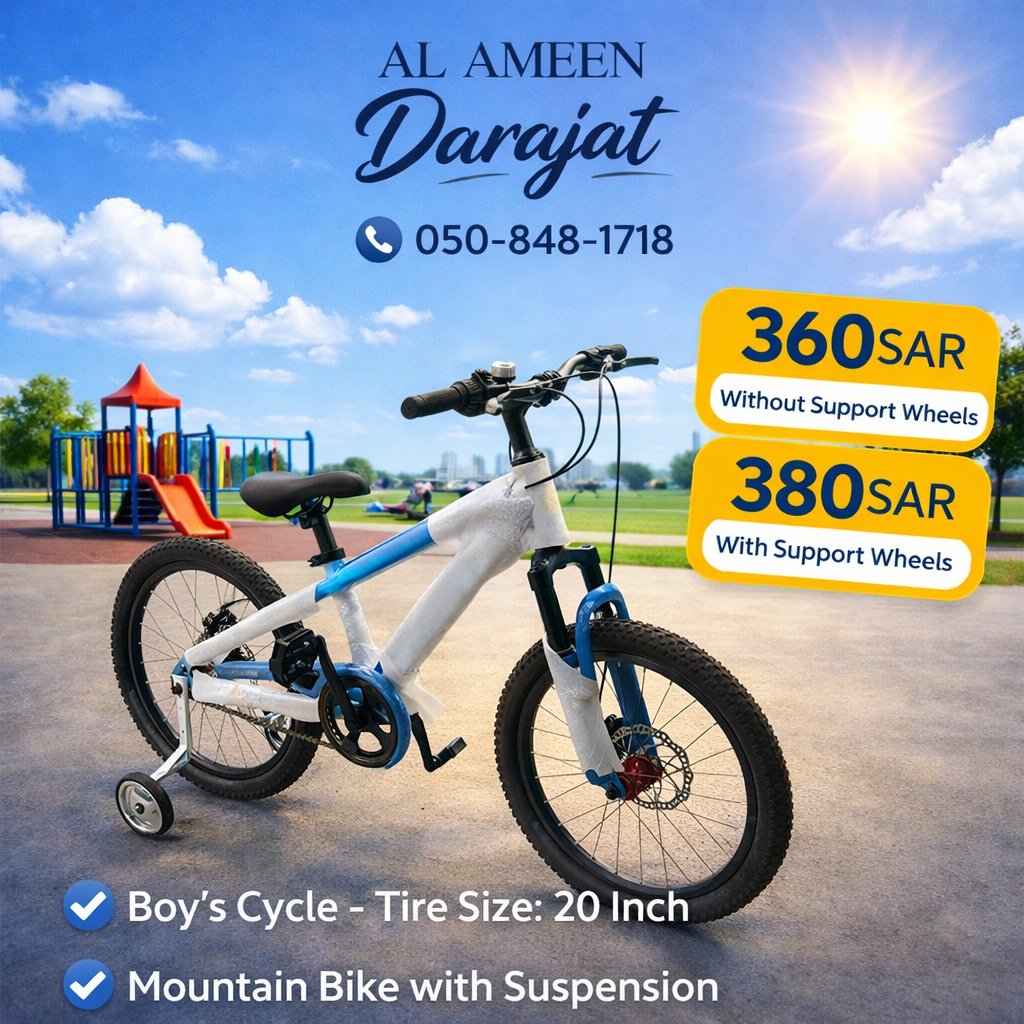Boys 20 Inch Mountain Bike (With/Without Support wheels) - Image 1