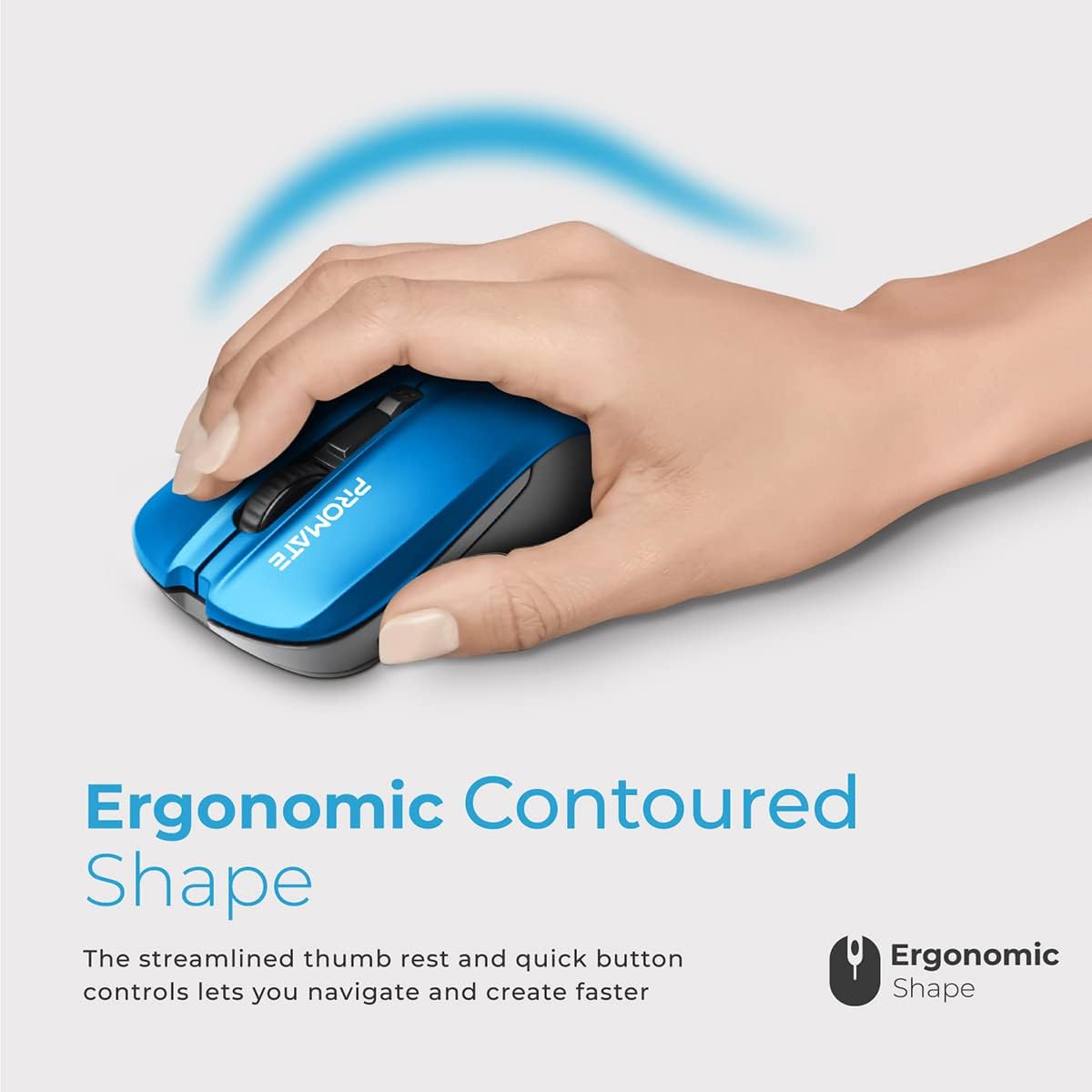 ماوس لاسلكي من بروميتContour لون ازرق - صورة 3