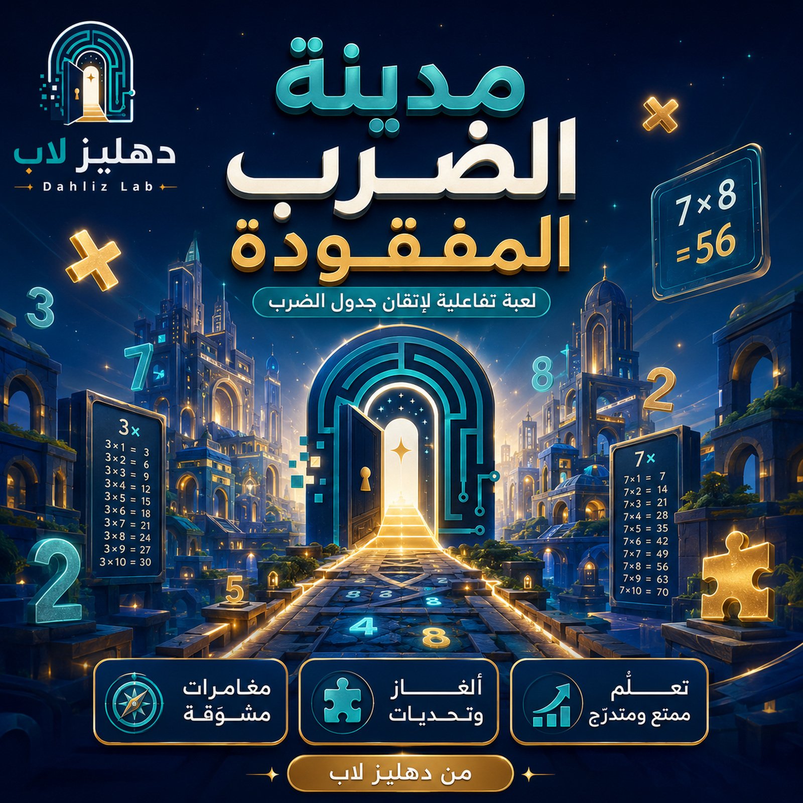 مدينة الضرب المفقودة | لعبة تفاعلية لإتقان جدول الضرب - Image 1