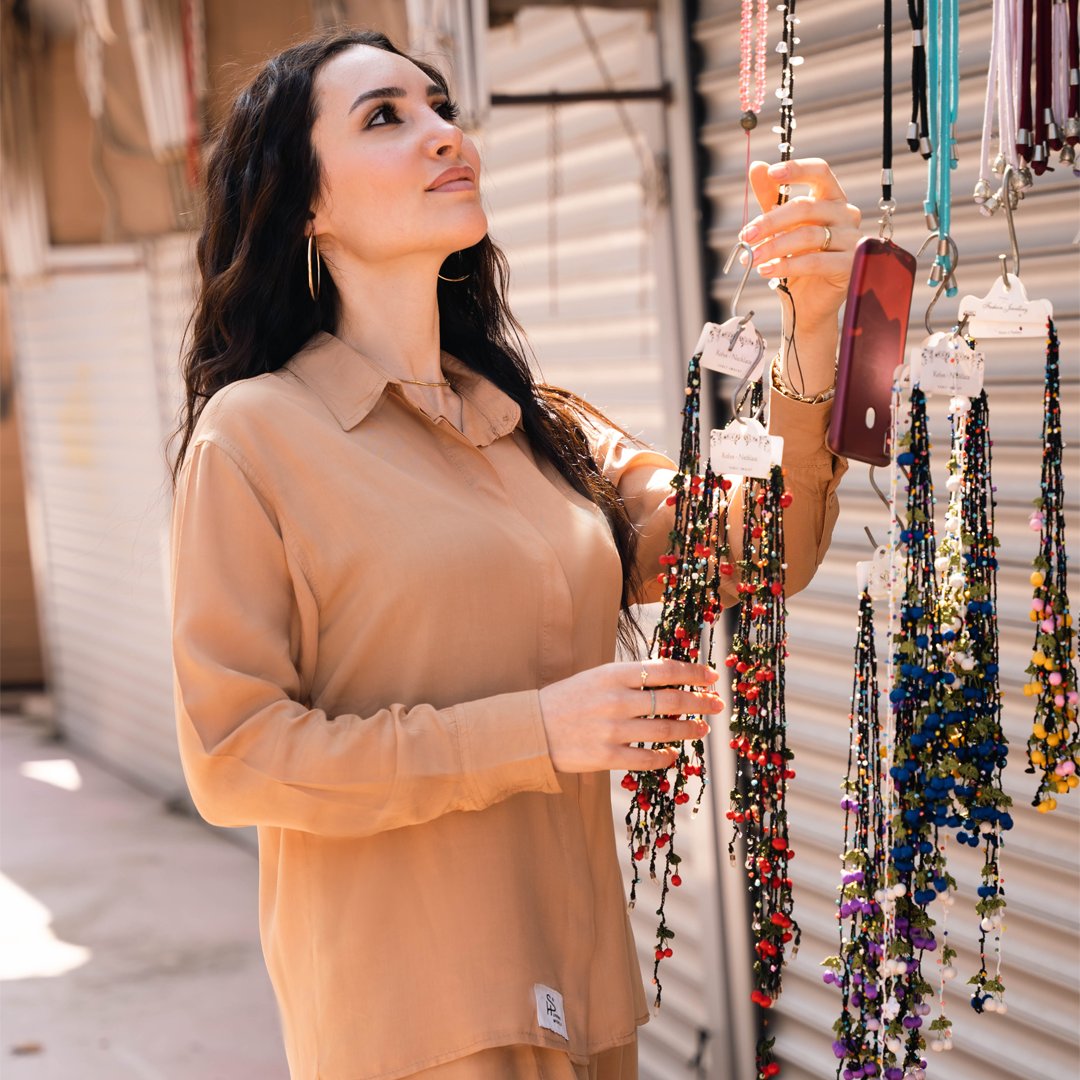 Sandy Brown Balloon Design - Women's Fashion Summer Clothes - Image 1