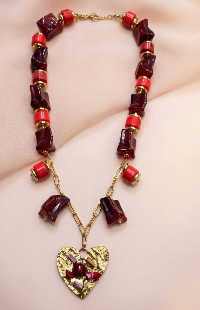 Red Stone Necklace1✨ - صورة 2