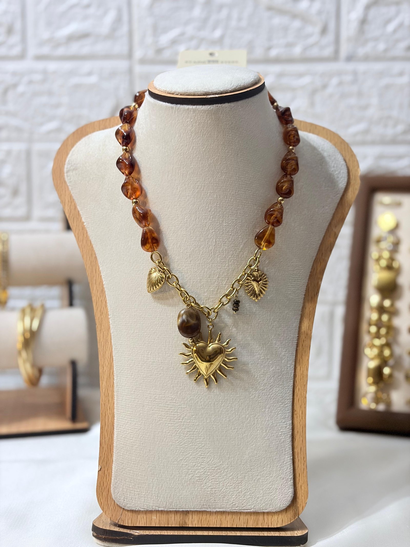 Heart sun necklace stone ✨ - Image 1