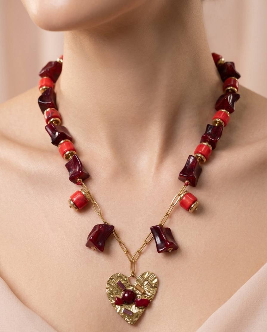 Red Stone Necklace1✨ - صورة 1