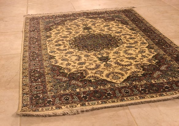 سجاد  قم حرير ايراني مقاس100x150 - Image 1