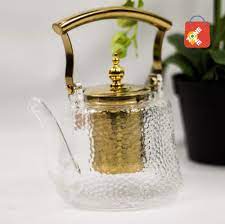 ابريق زجاج مثلج يد ذهبي صغير - صورة 2