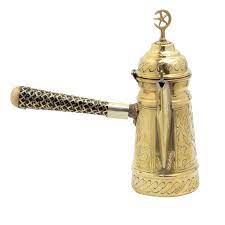 دله معجن مصب منقوش يد جلد مع نحاس كبير (أ) - Image 2