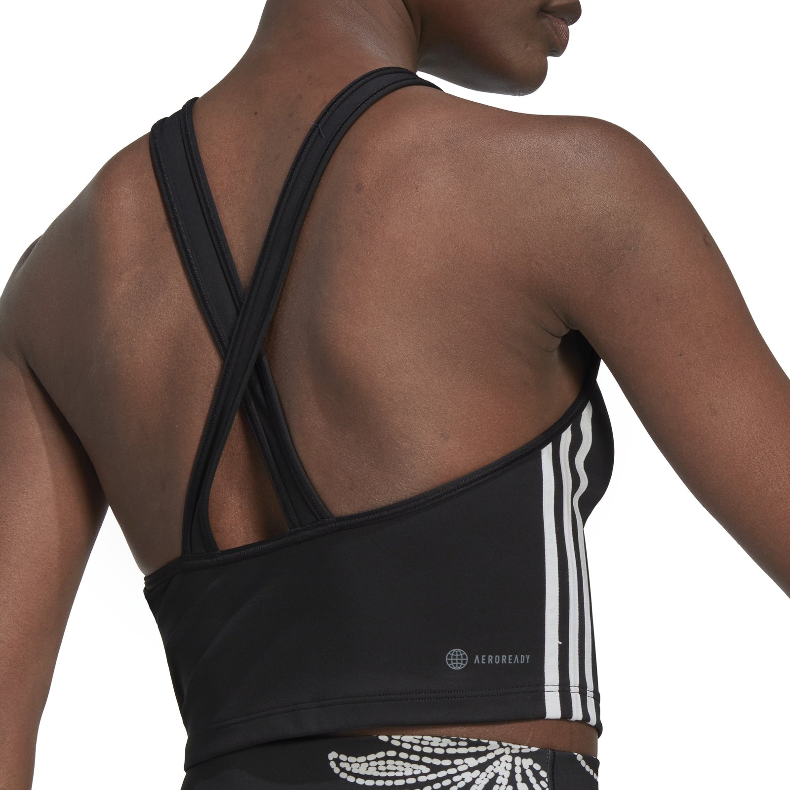 Adidas Aeroready 3 Stripes Crop Top - Image 5