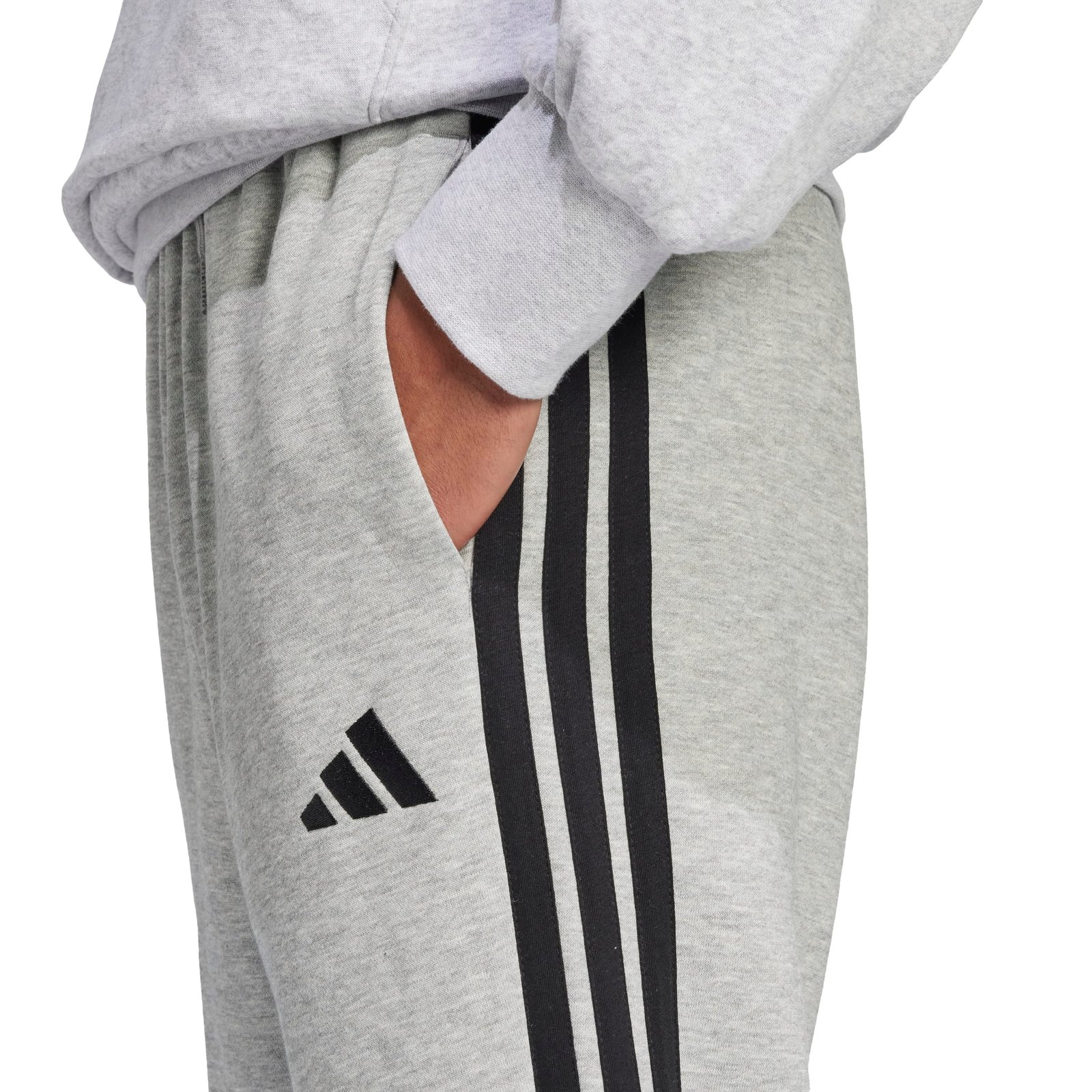 Adidas Essentials 3-Stripes Open Hem Fleece Pants - Image 5