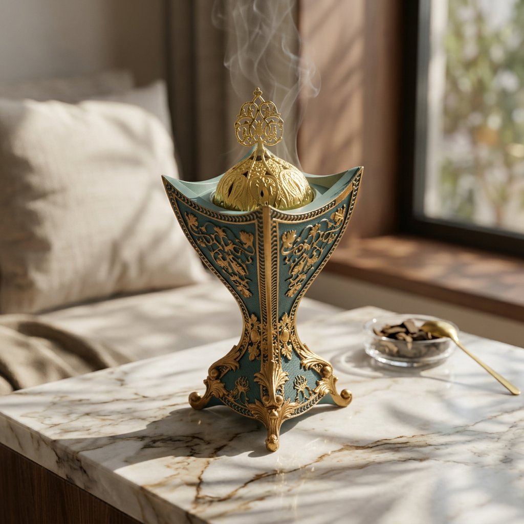 مبخره خزفيه فاخر أخضر - صورة 3