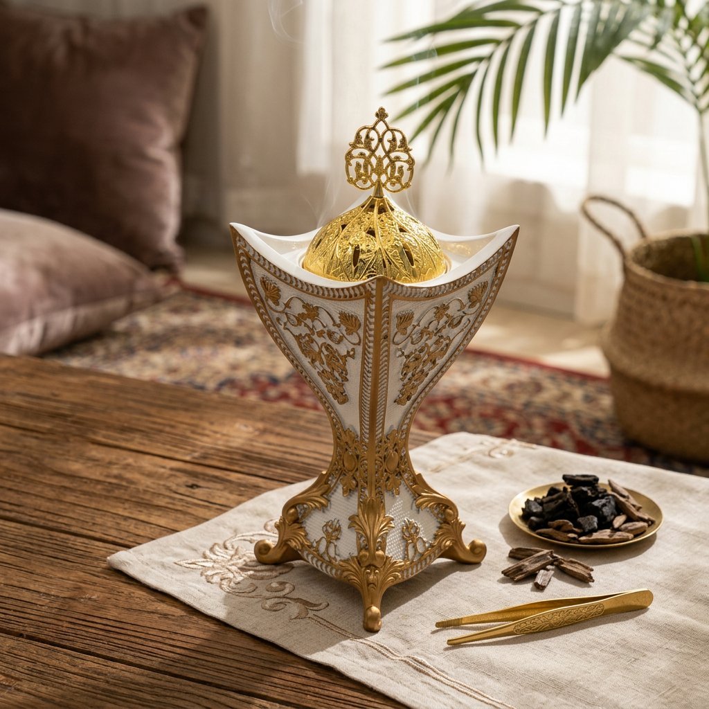  مبخره خزفيه فاخر ابيض - صورة 3