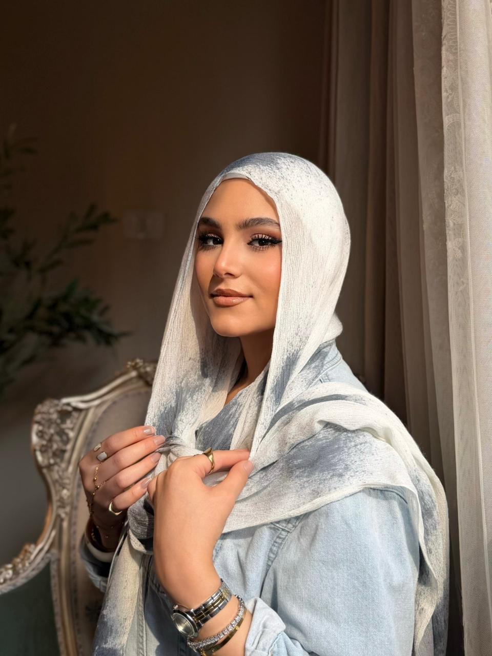 طرحة قطن ناعم بتأثير رخامي متدرج - صورة 7