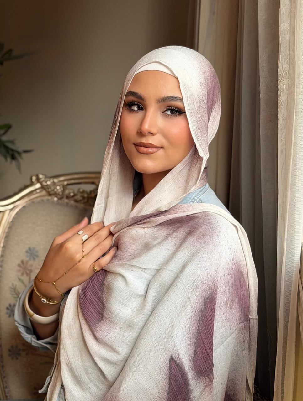 طرحة قطن ناعم بتأثير رخامي متدرج - صورة 4