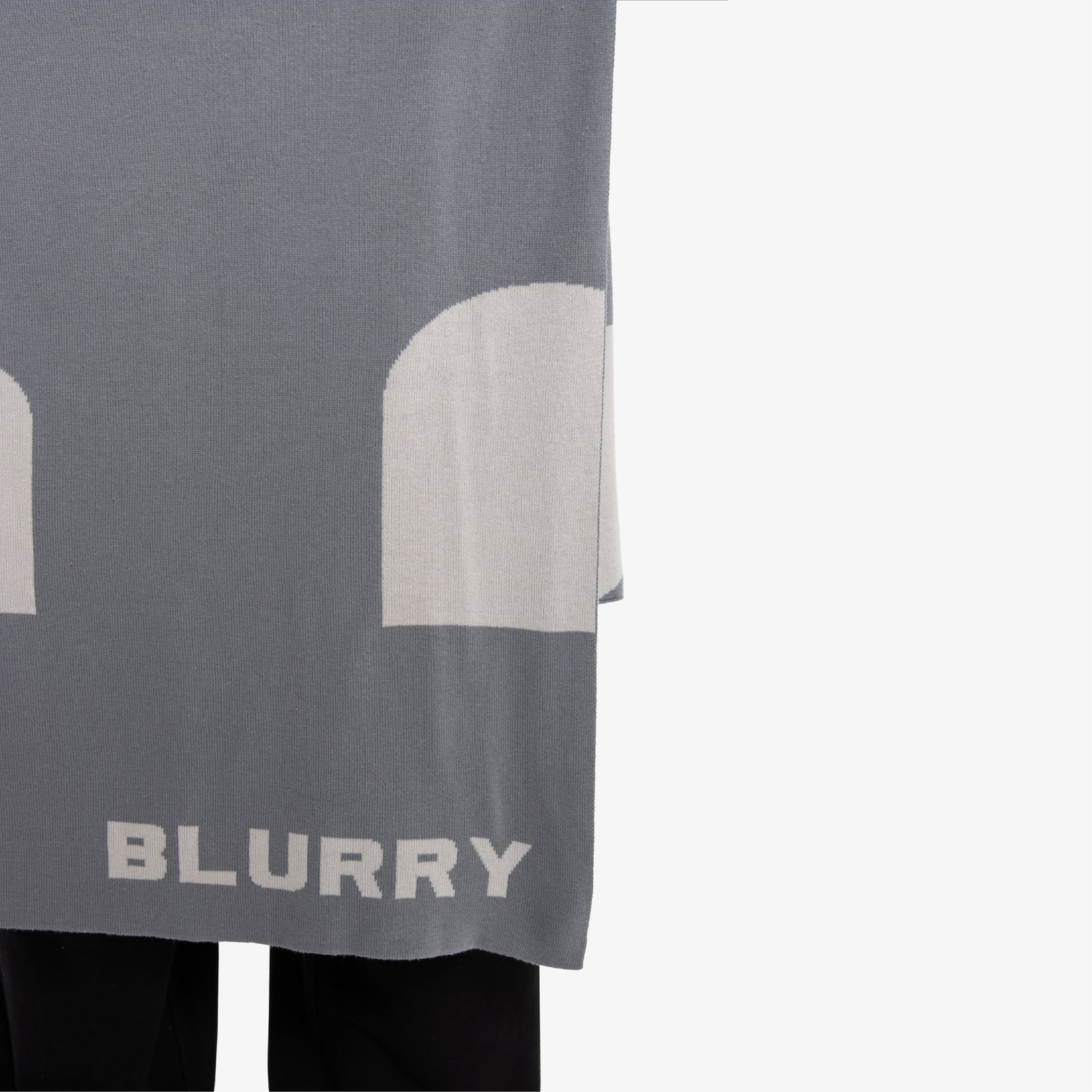 Grey Lettering Logo Double-Face Scarf - صورة 4