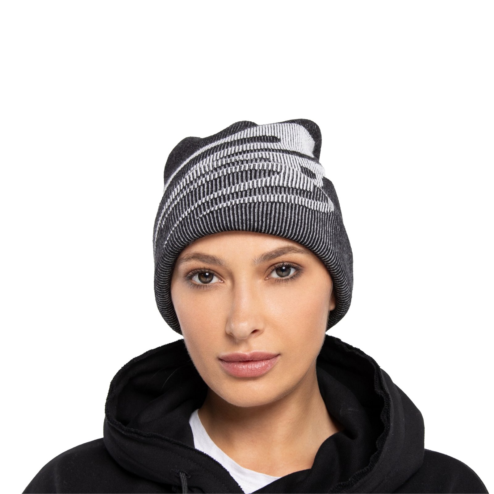 Unisex BLURRY Logo Black Beanie - Image 2