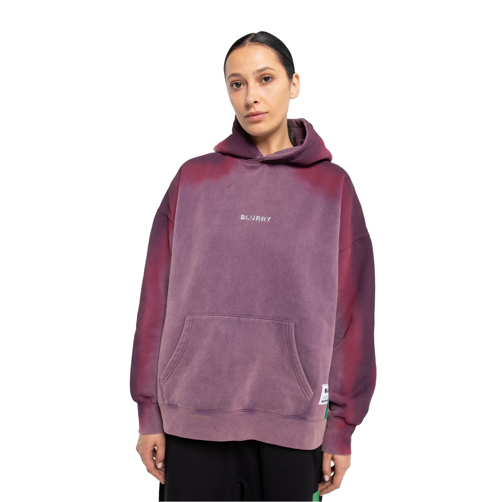 Purple Acid-Wash Hoodie With Spray Effect (Unisex) - Image 4