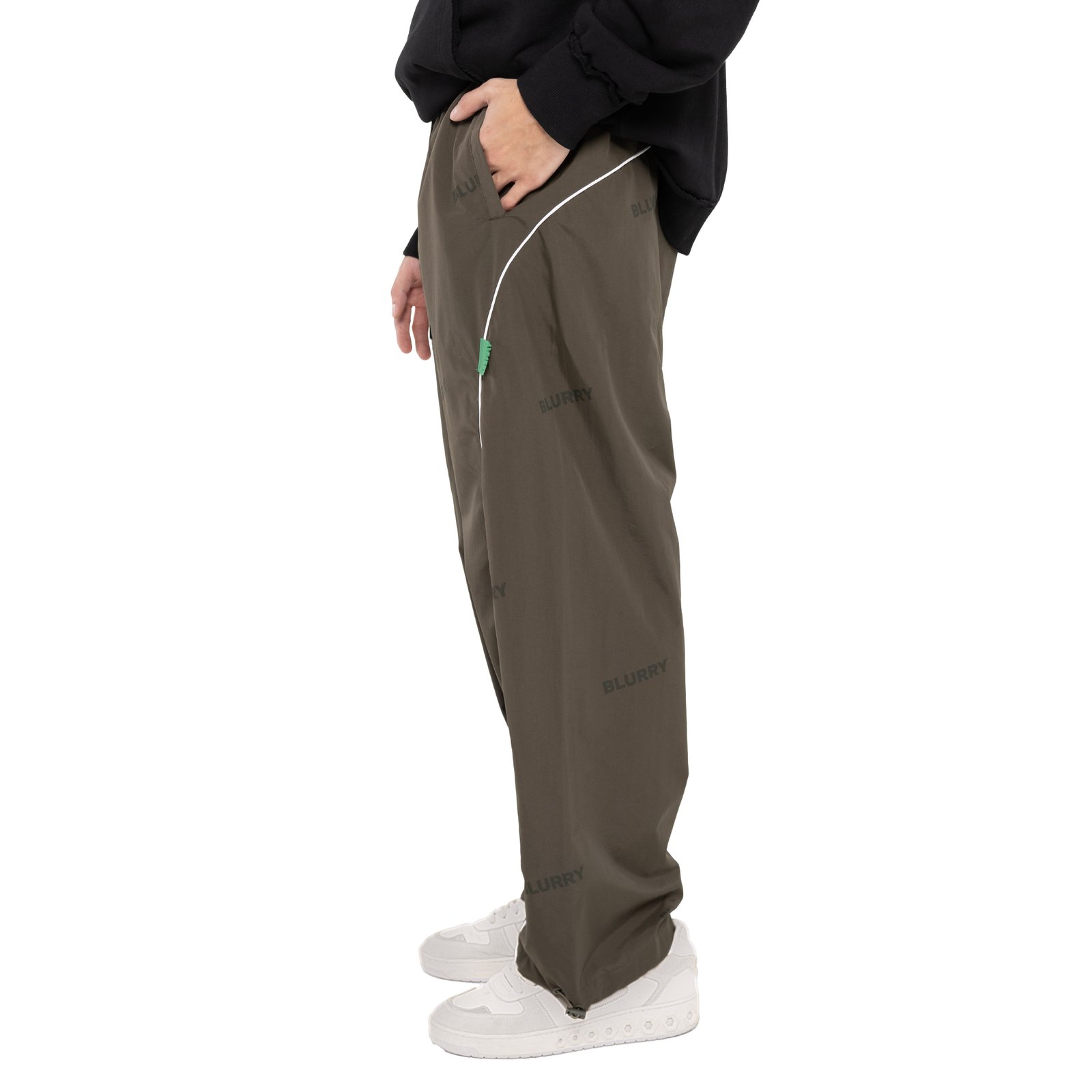 Khaki  Parachute Wide Leg With Logo Pattern (Unisex) - صورة 4