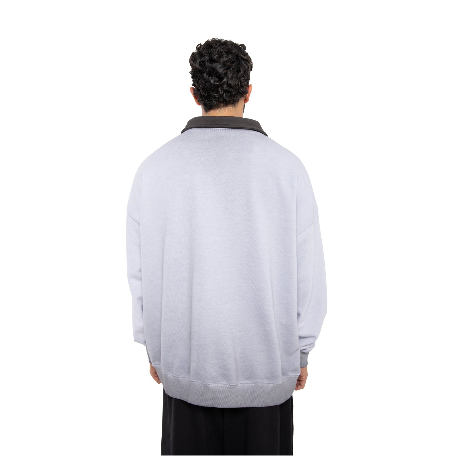 Grey Faded Layered Sweatshirt (Unisex) - صورة 5