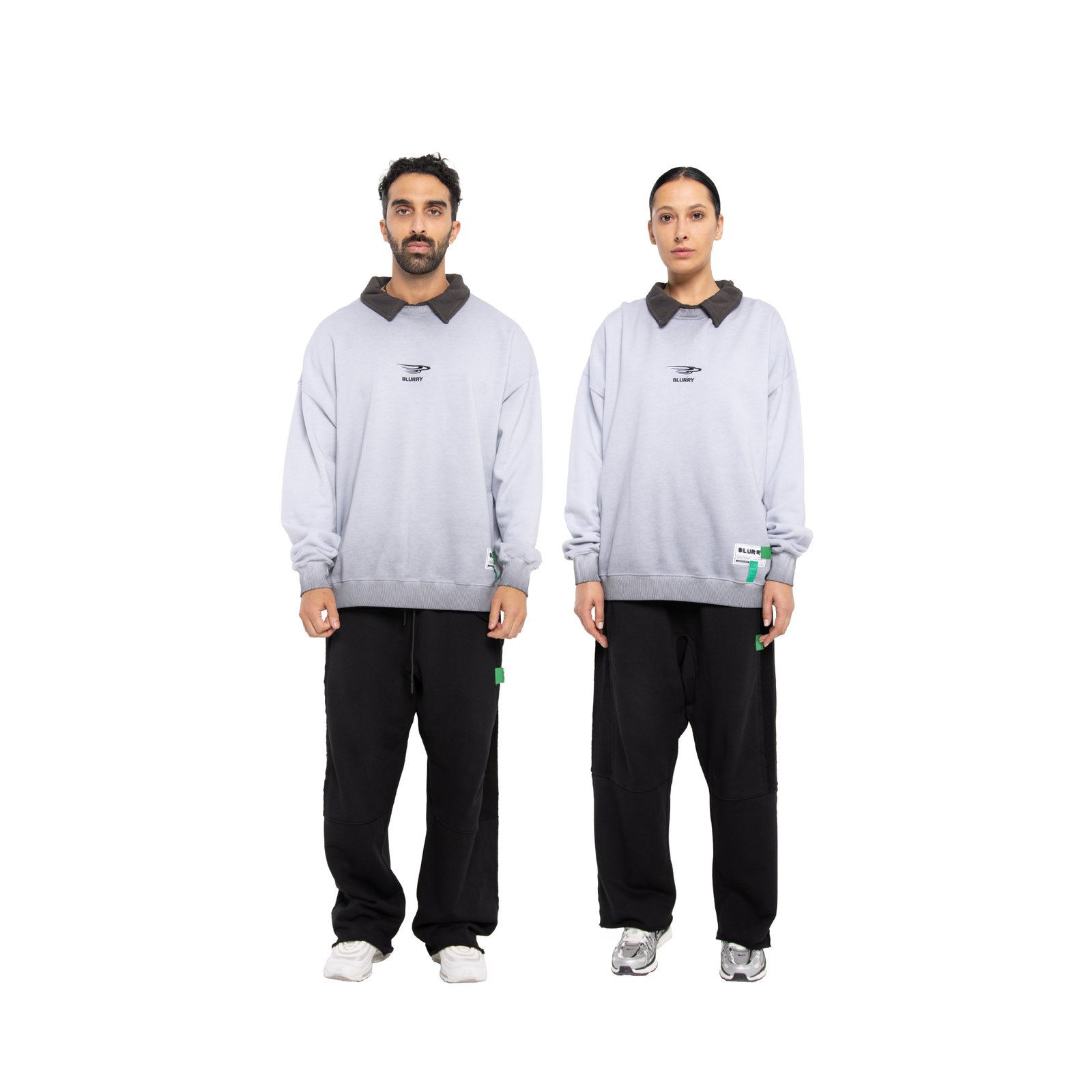 Grey Faded Layered Sweatshirt (Unisex) - Image 4