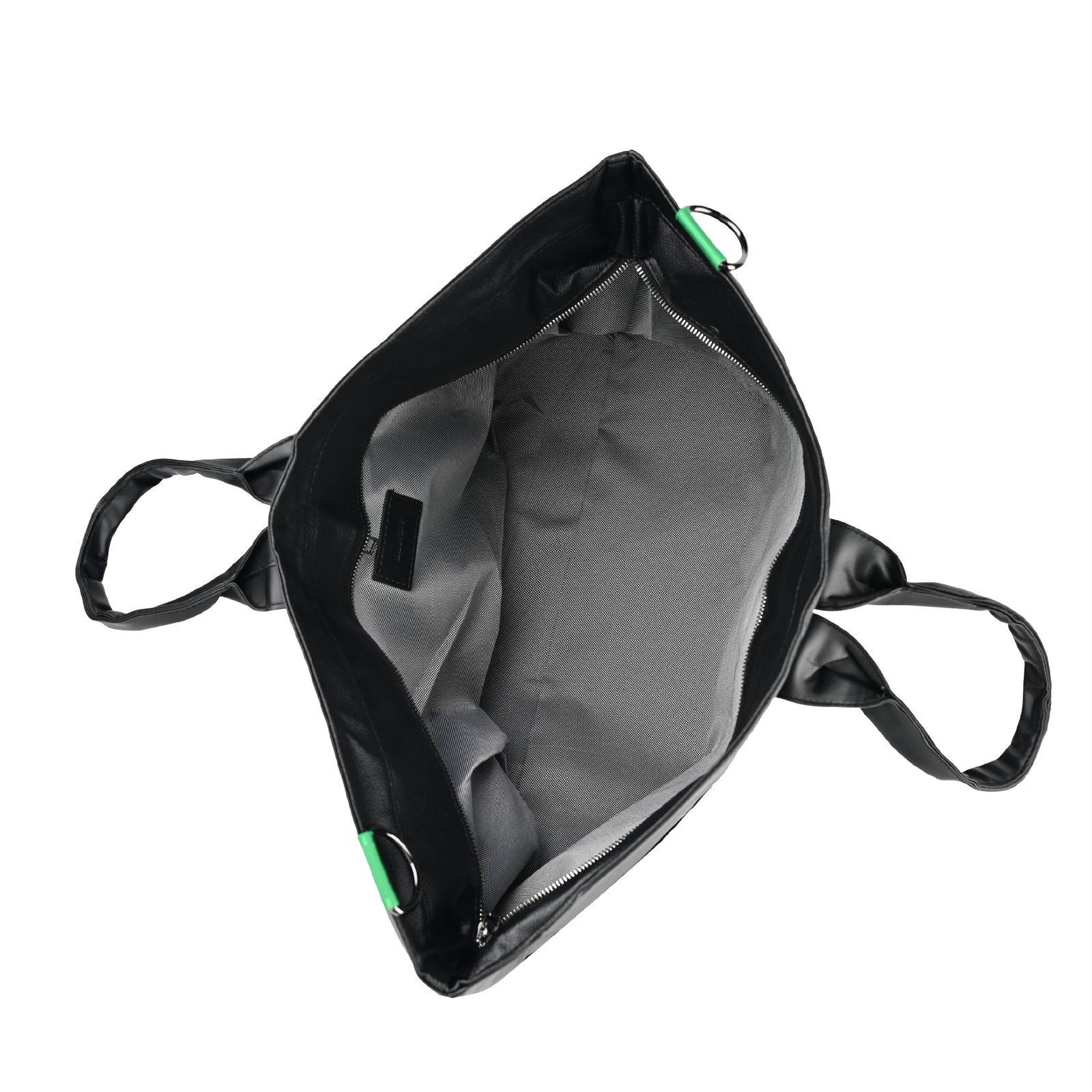 Black Duffle Leather Bag - صورة 3
