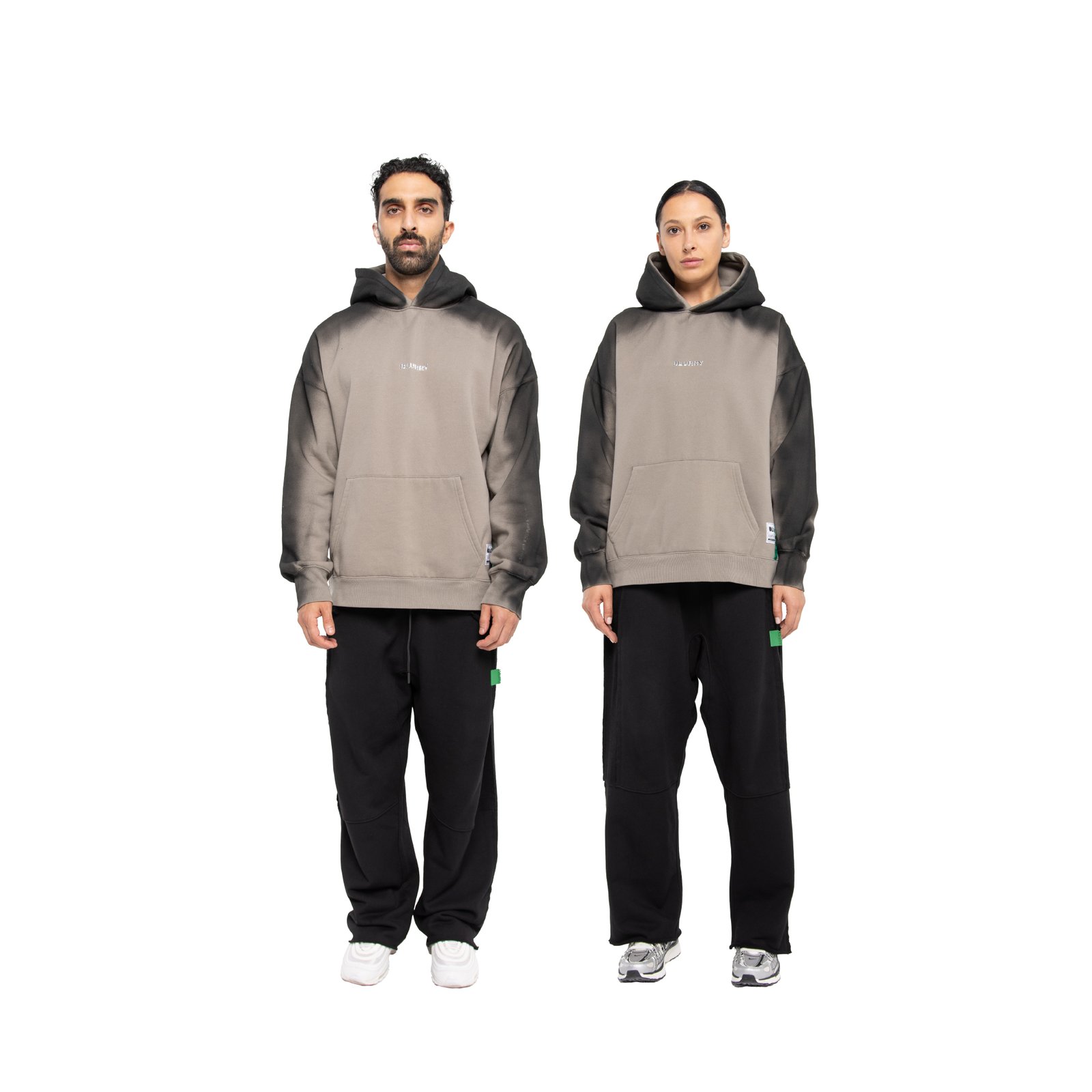 Brown Acid-Wash Hoodie With Spray  Effect ( Unisex ) - Image 2