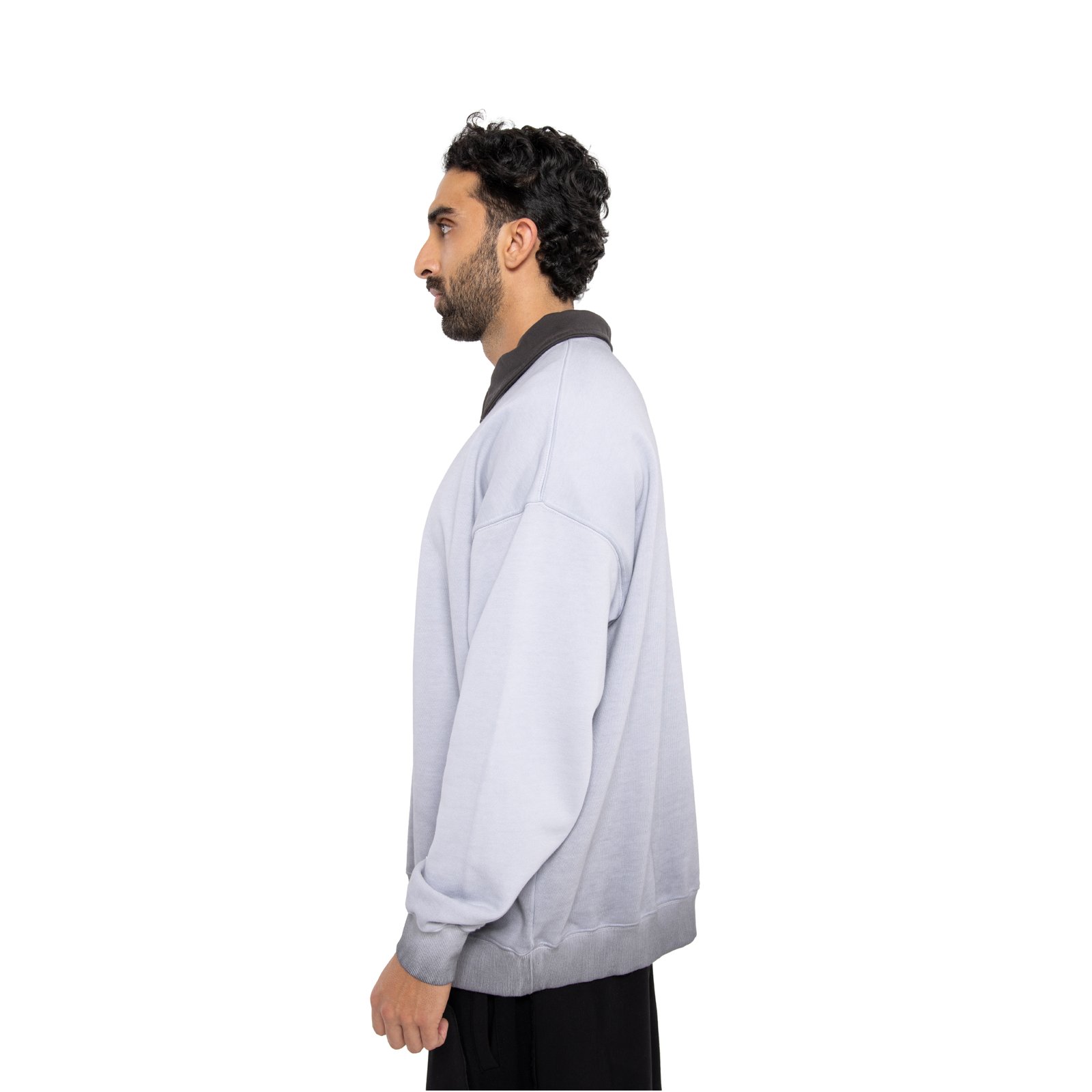 Grey Faded Layered Sweatshirt (Unisex) - صورة 3