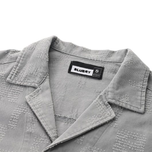 BLURRY pattern logo grey cotton shirt - Image 4