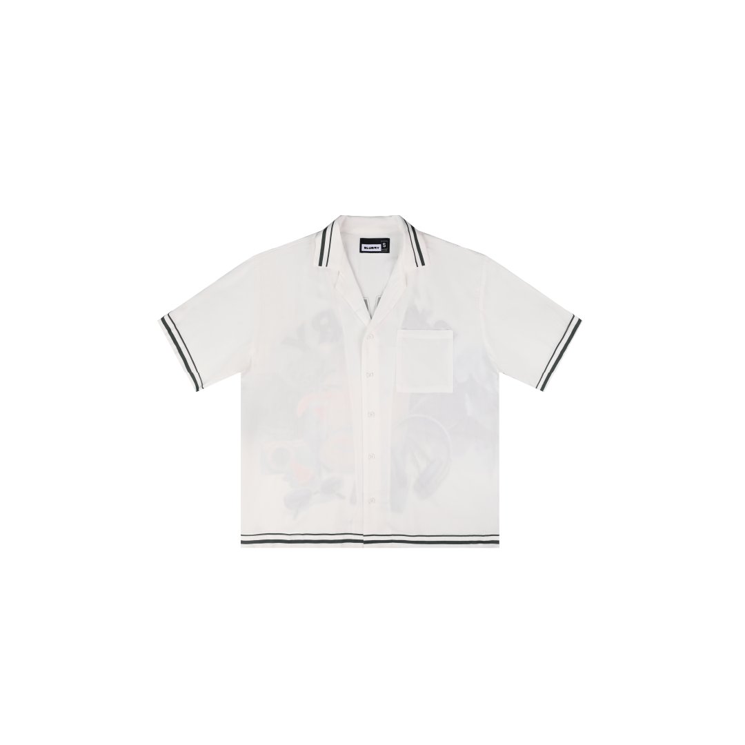 BLURRY AIR linen/cotton graphic shirt Set - صورة 2