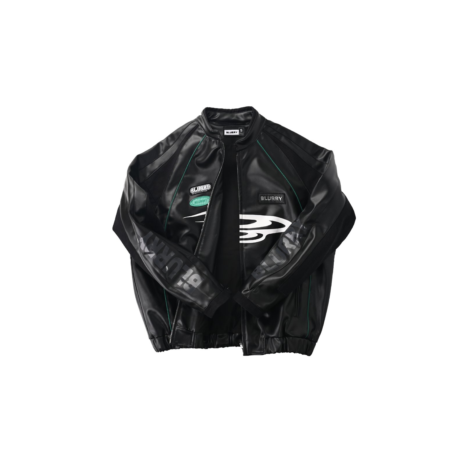 Black leather racing jacket - Image 5