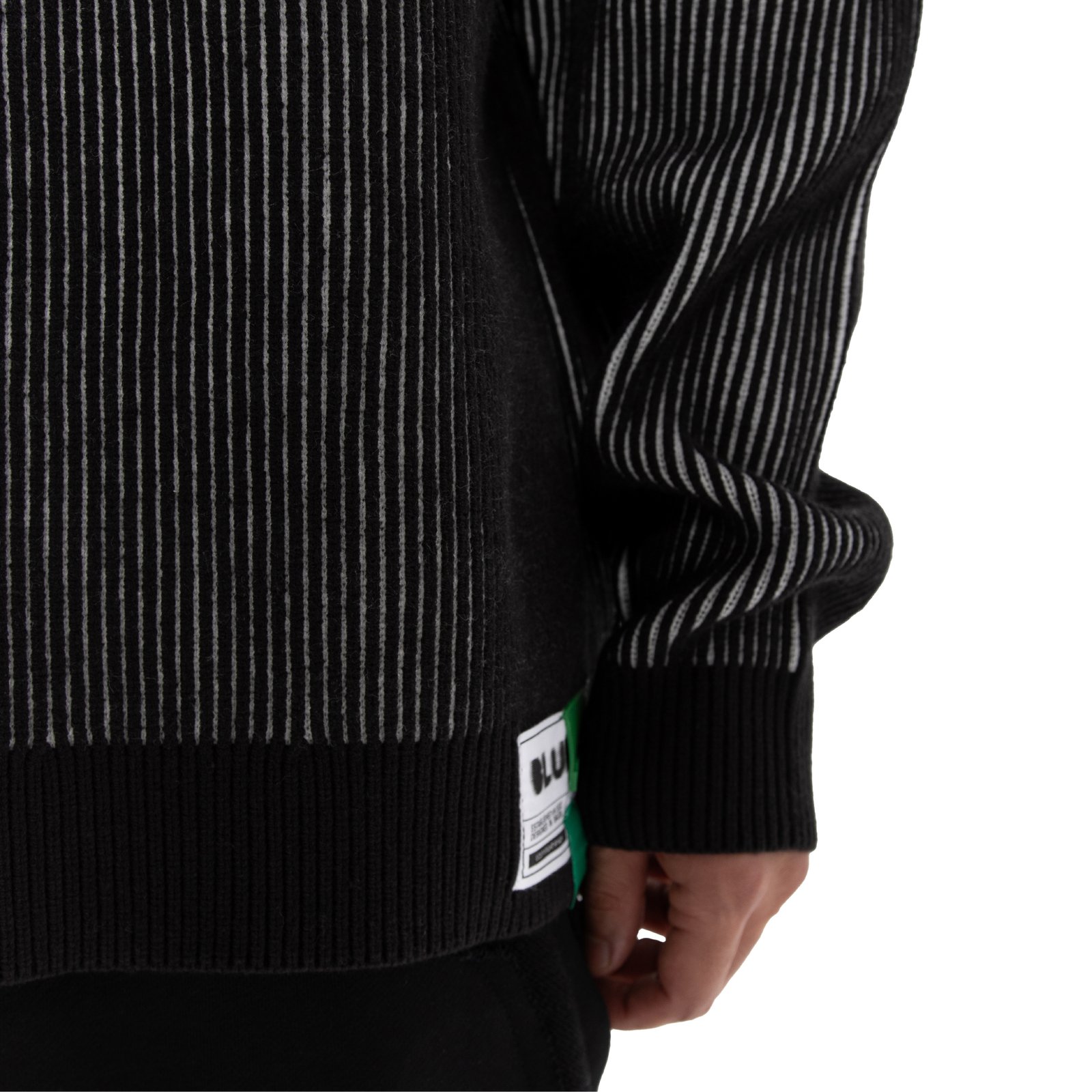 Black and White Knitted Sweater With B-Logo ( Unisex ) - Image 6