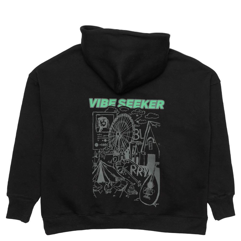 Vibe Seeker Black Hoodie ( Unisex ) - Image 2
