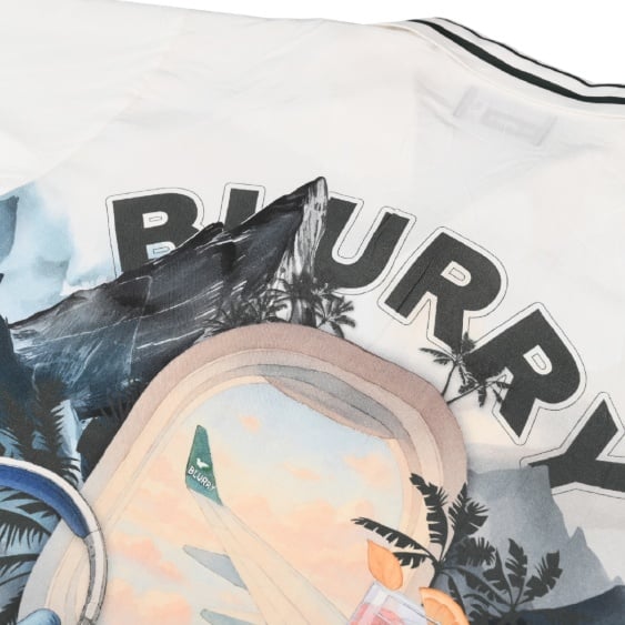 BLURRY AIR linen/cotton graphic shirt Set - صورة 4