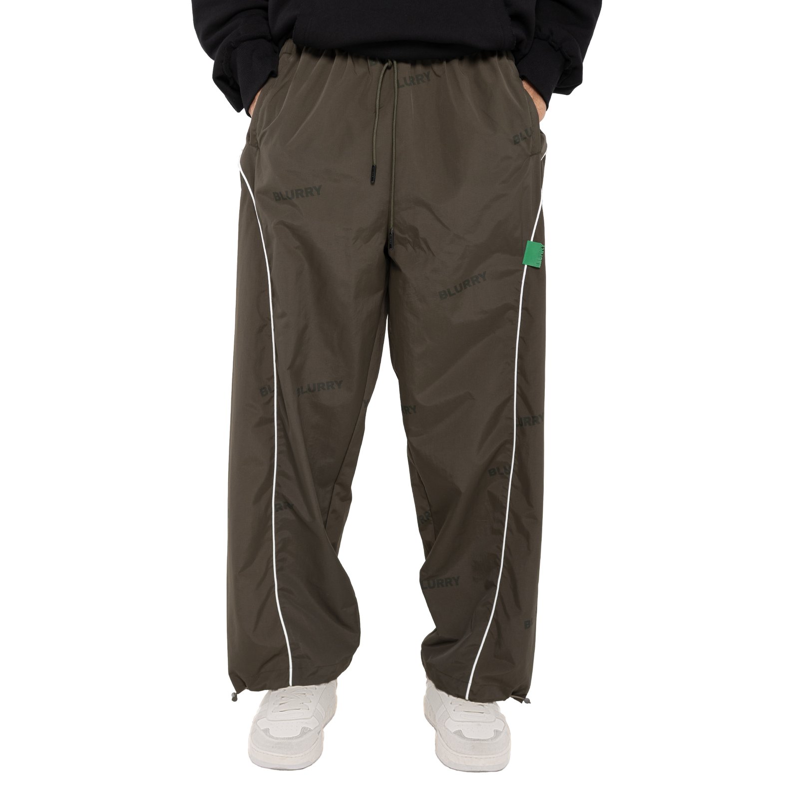 Khaki  Parachute Wide Leg With Logo Pattern (Unisex) - Image 2