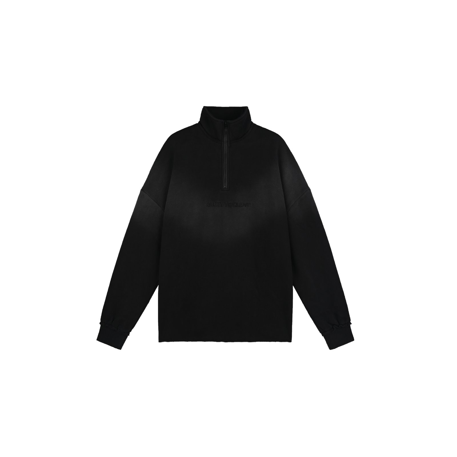 Washed black quarter zip sweatshirt set - Image 1