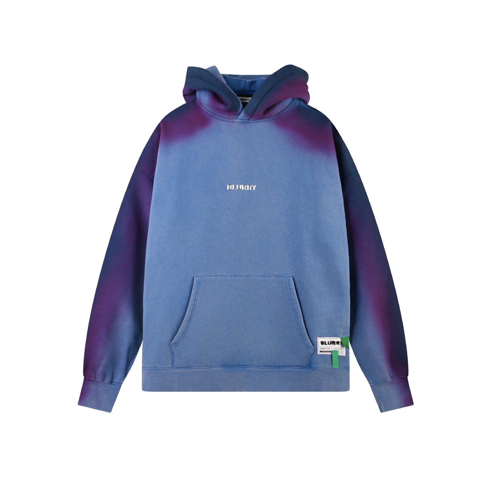 Blue Acid-Wash Hoodie With Spray  Effect ( Unisex ) - صورة 1