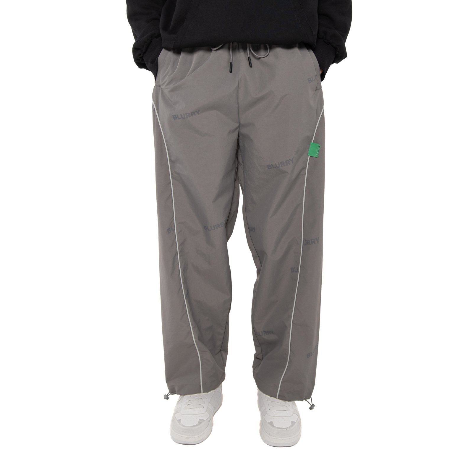Grey Parachute Wide Leg With Logo Pattern (Unisex) - Image 2