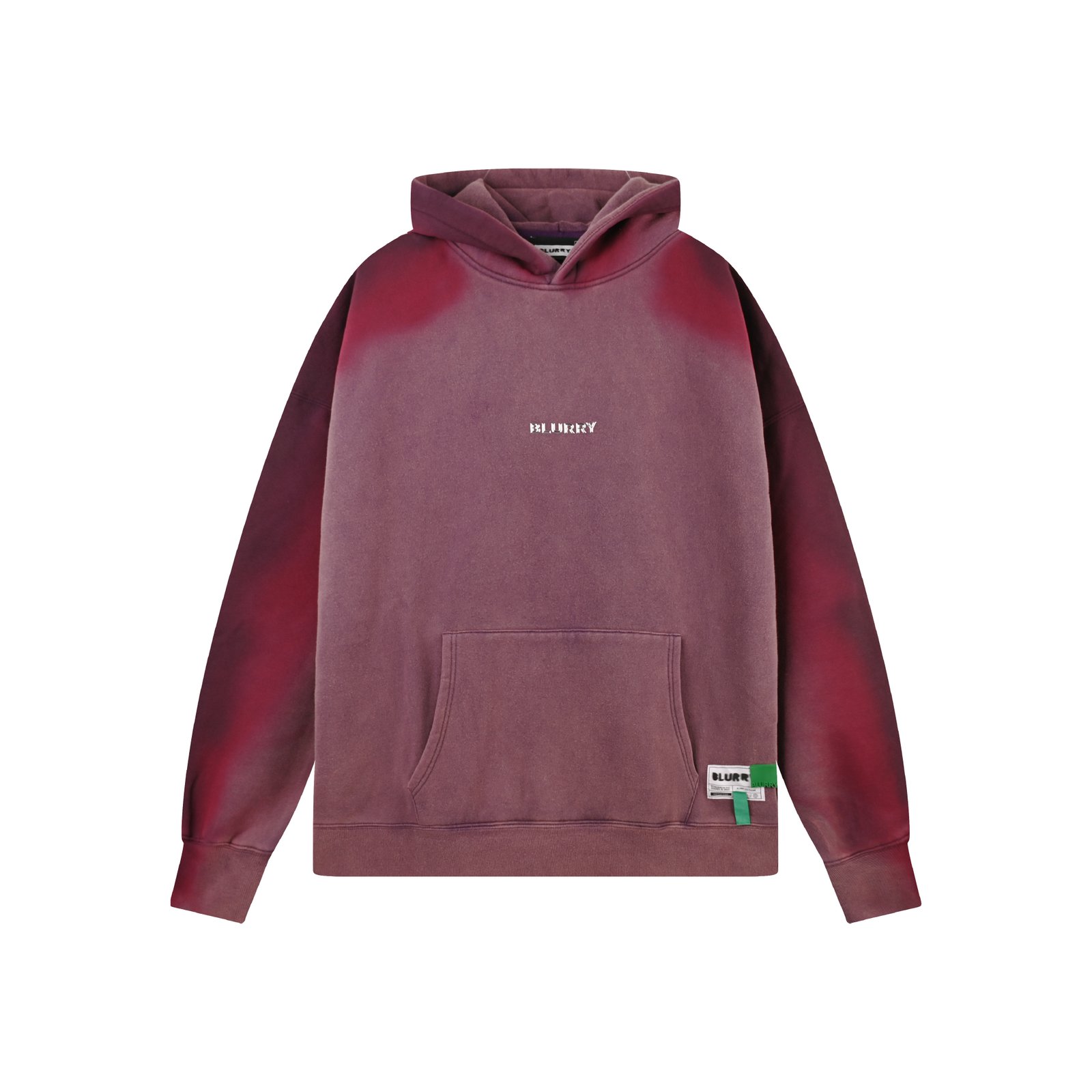 Purple Acid-Wash Hoodie With Spray Effect (Unisex) - صورة 1