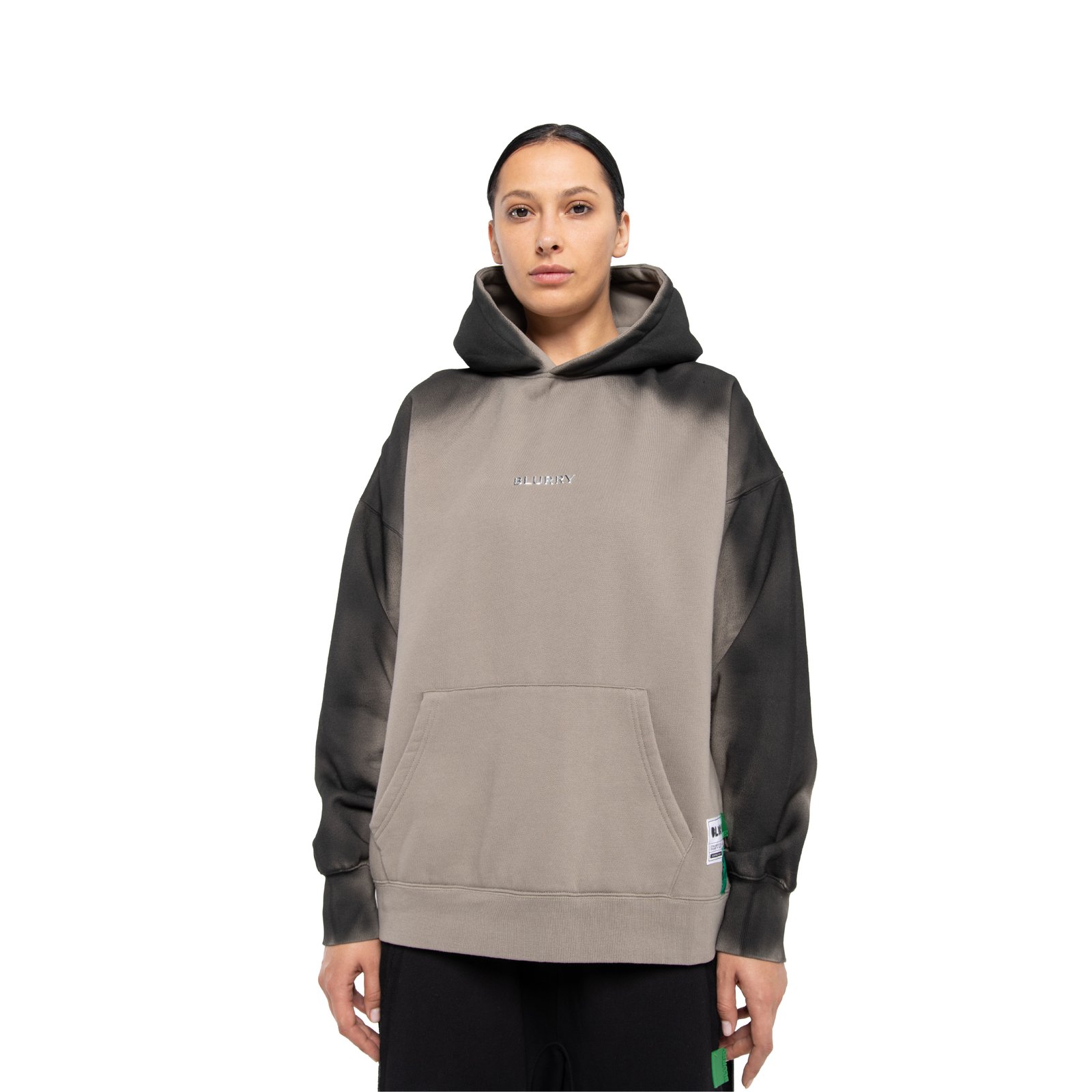 Brown Acid-Wash Hoodie With Spray  Effect ( Unisex ) - صورة 4