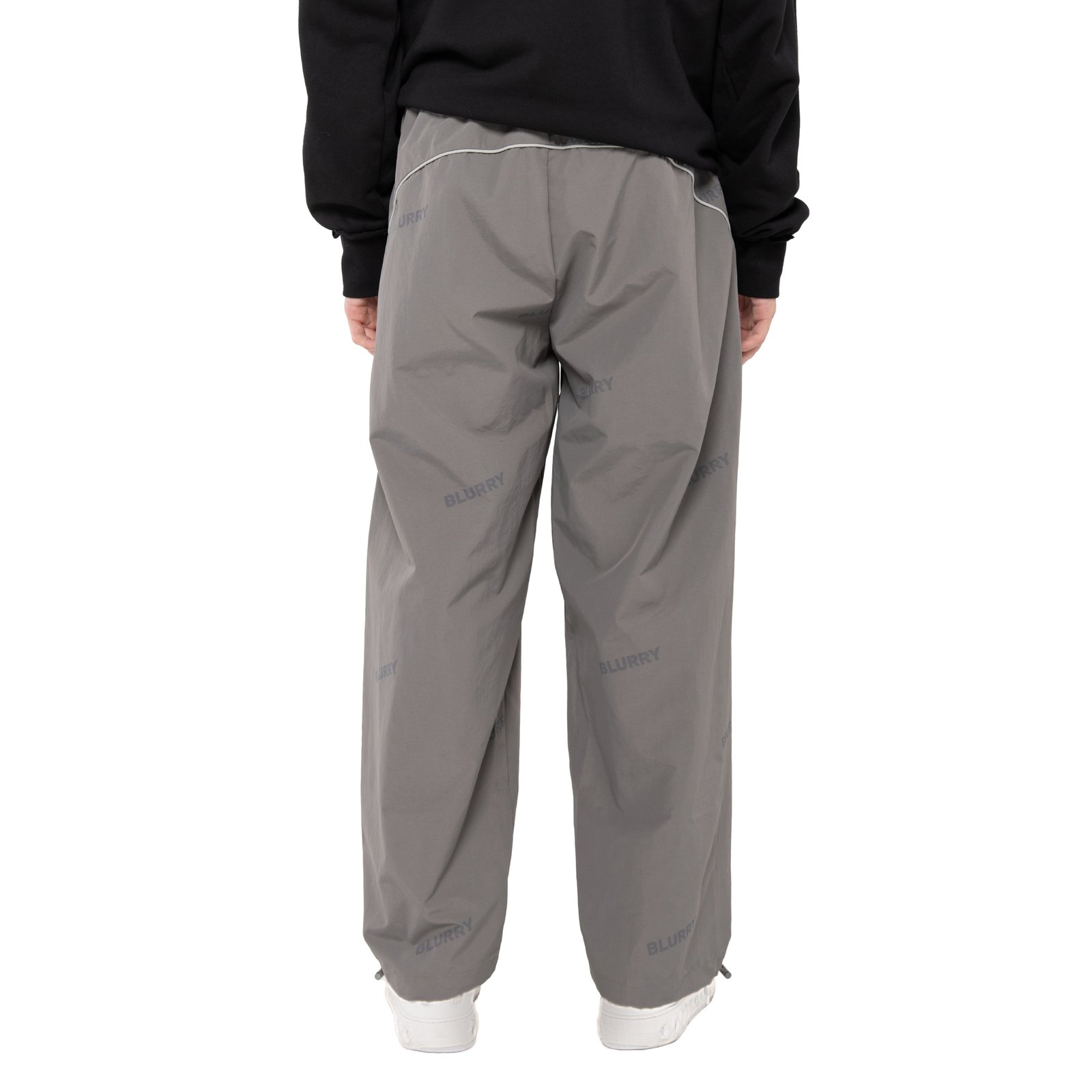 Grey Parachute Wide Leg With Logo Pattern (Unisex) - صورة 4