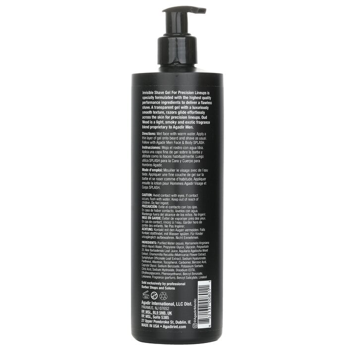 Agadir Men Invisible Shave Gel - Oud Wood 473ml/16oz by Agadir Argan Oil - Image 3
