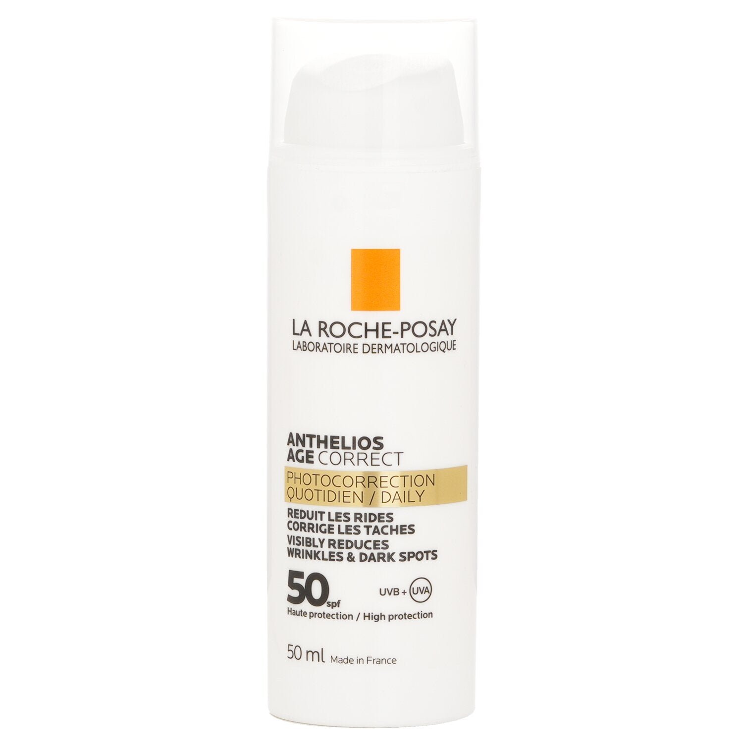 مصحح يومي لآثار التقدم بالسن Antelios - يقلل التجاعيد والبقع السوداء بوضوح SPF 50 من La Roche Posay - صورة 1