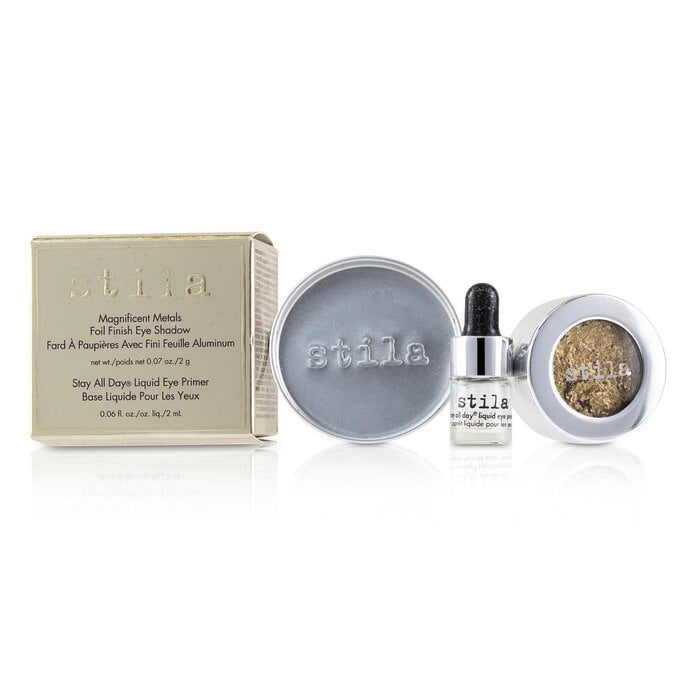 Magnificent Metals Foil Finish Eye Shadow With Mini Stay All Day Liquid Eye Primer - Gilded Gold 2pcs by Stila - Image 2