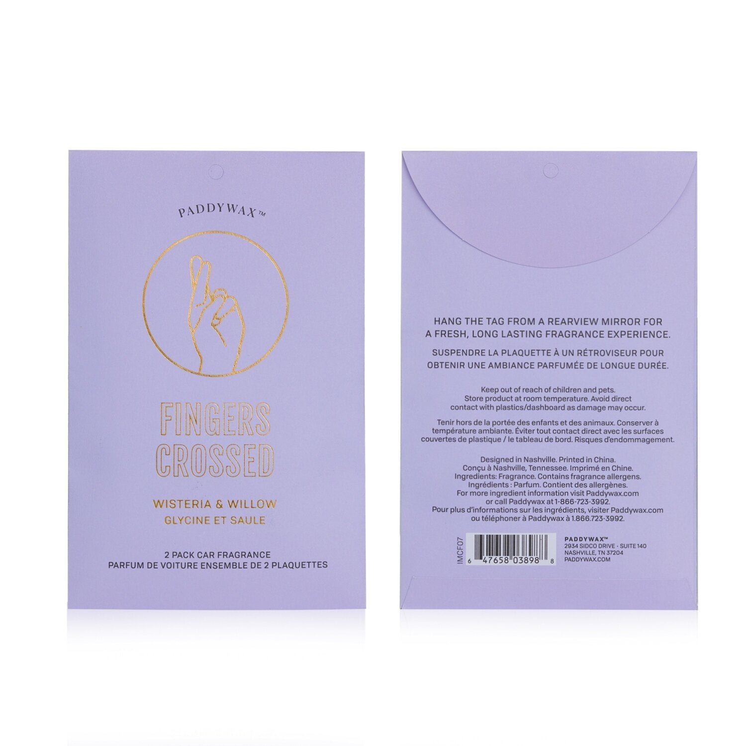 عطر السيارة الانطباعات - الاصابع متقاطعة من Paddywax - صورة 2