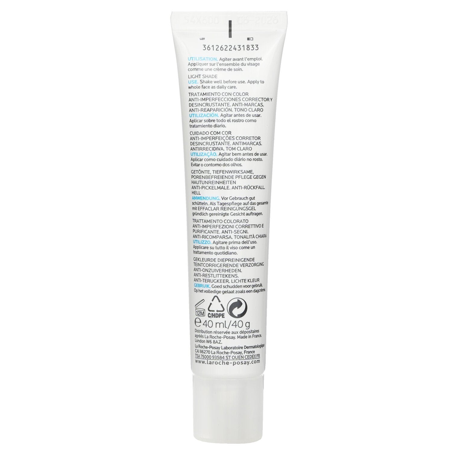 مضاد العيوب والعلامات المصحح والموحد للبشرة Effaclar Duo (+) Unifiant - فاتح من La Roche Posay - صورة 3