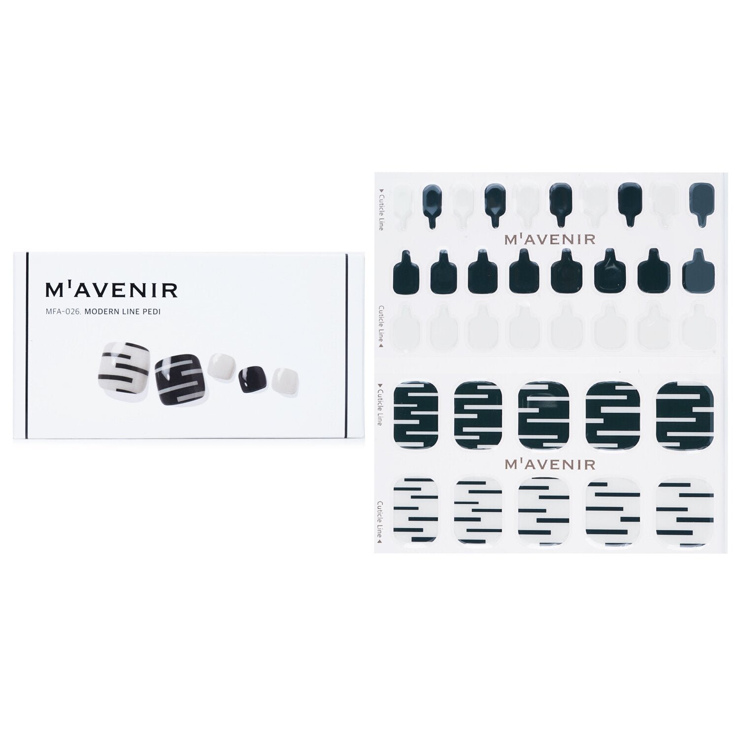 Nail Sticker (Patterned) - # Modern Line Pedi by Mavenir - Image 1