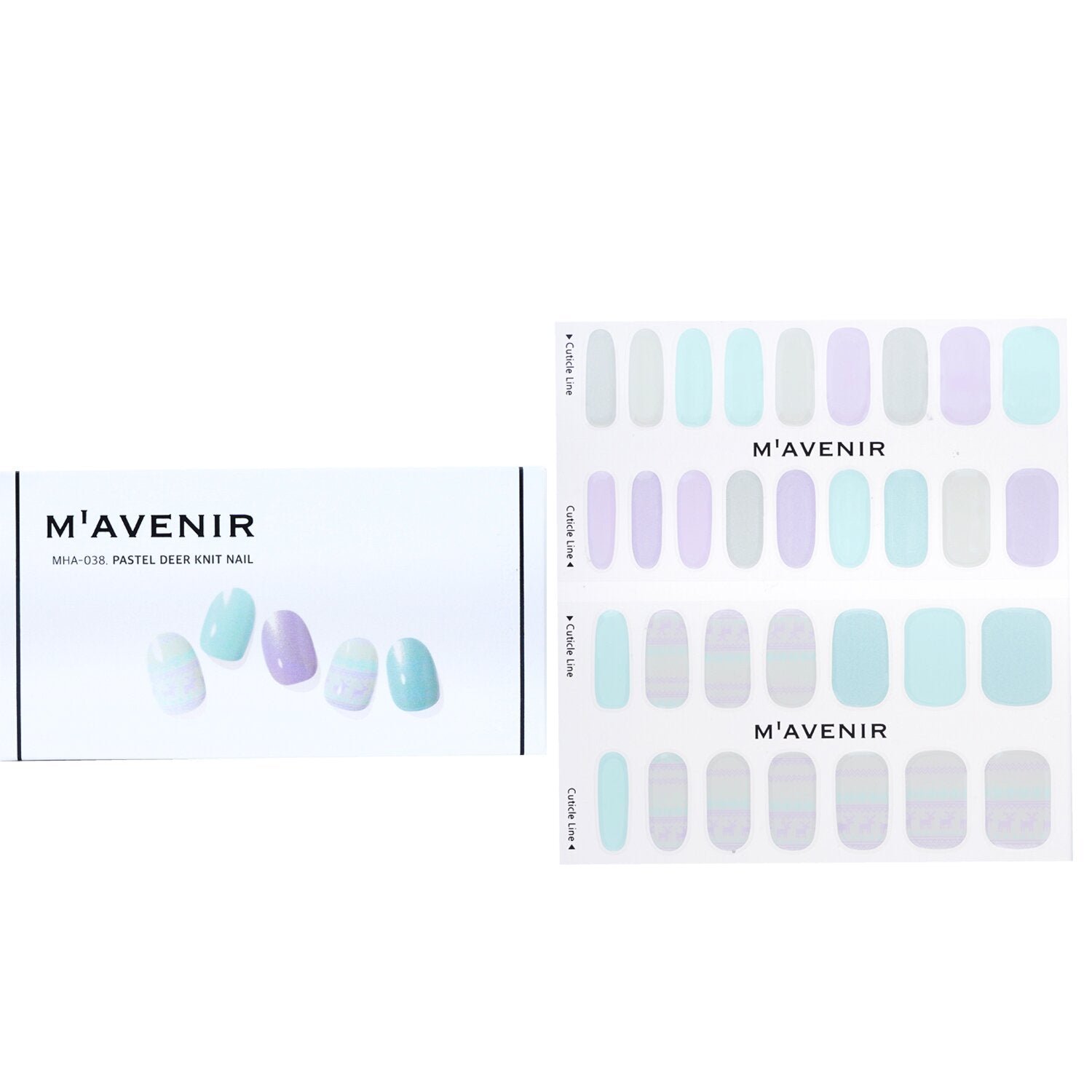 Nail Sticker (Assorted Colour) - # Pastel Deer Knit Nail by Mavenir - Image 1